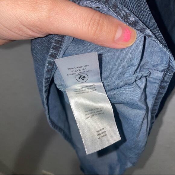 RAILS Dress Shawna Dark Vintage Denim Mini Dress Long Sleeve Medium New - Picture 5 of 5